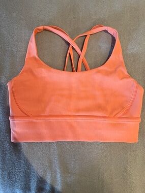 lululemon athletica Coral Ribbed Strappy Sports Bra